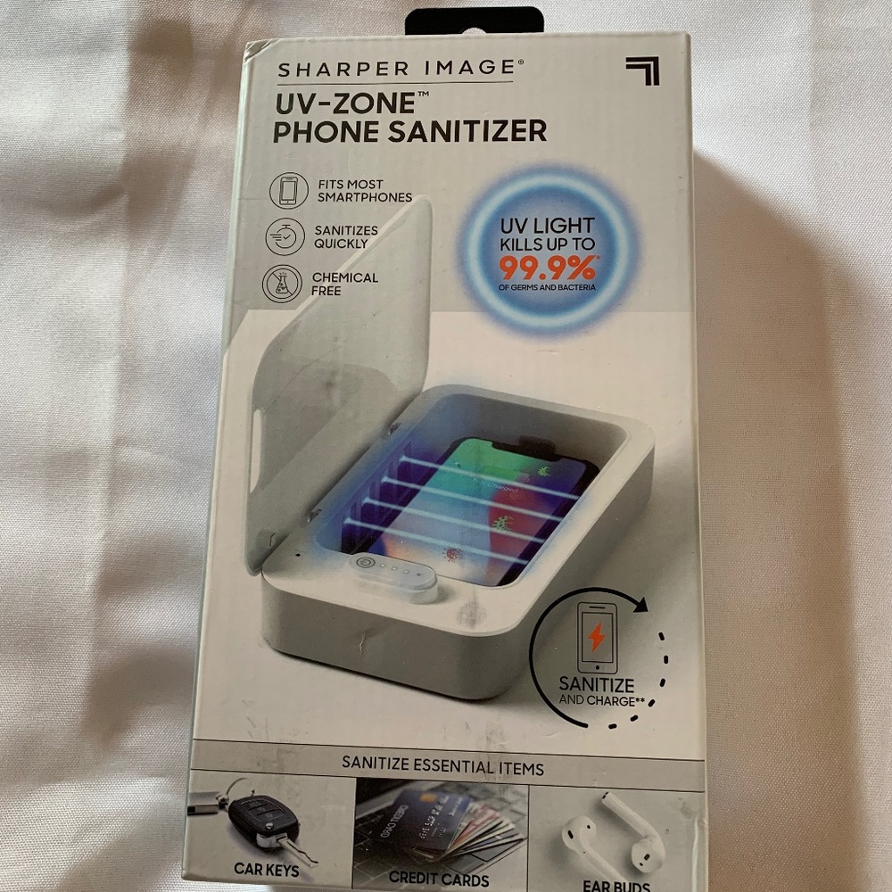 NIB!  Sharper Image UV Zone Phone Sanitizer!